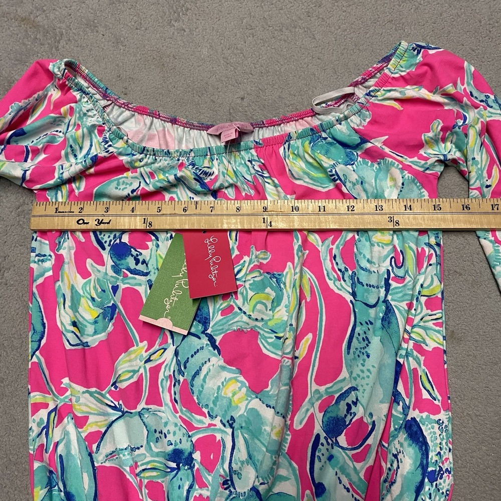 Lilly Pulitzer Lana Skort Romper XS Raz Berry Lobsters In Love NEW - Picture 8 of 9